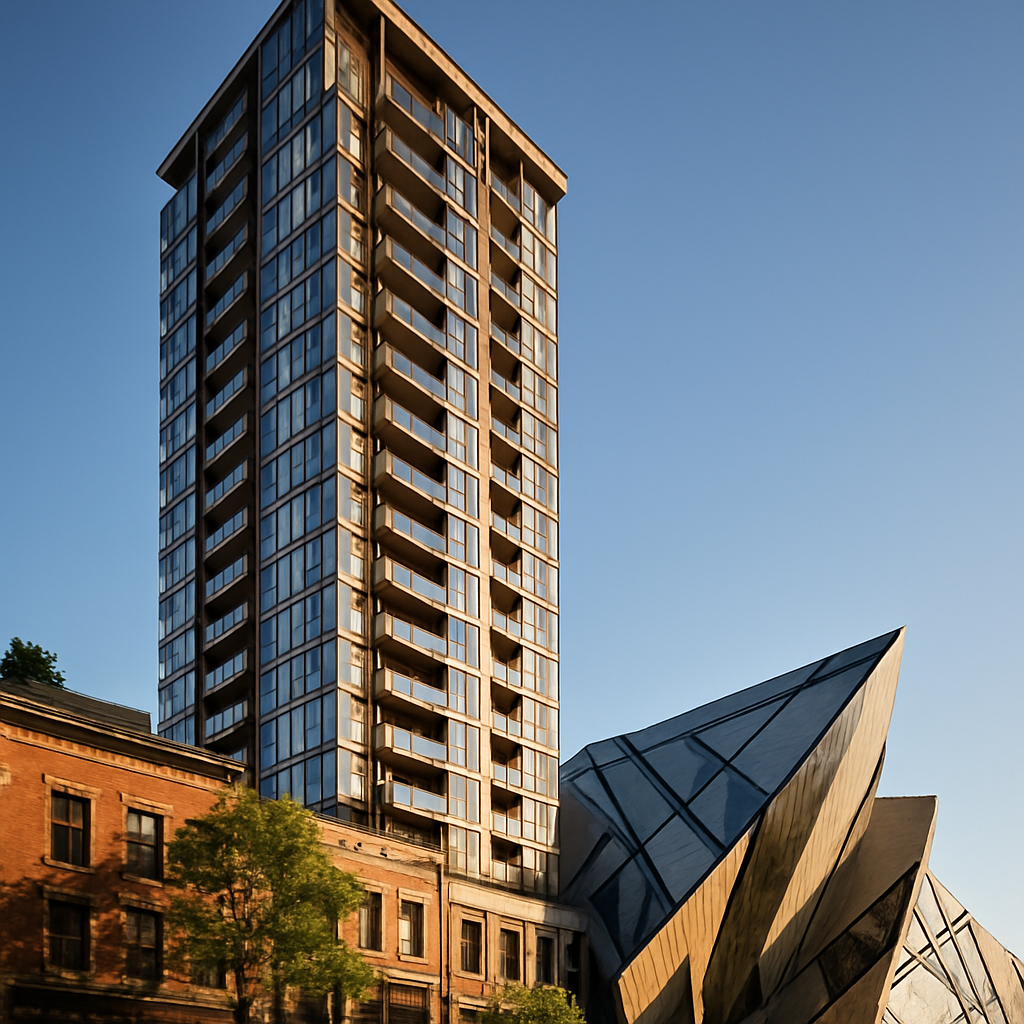 apt.514 exterior with the Royal Ontario Museum nearby